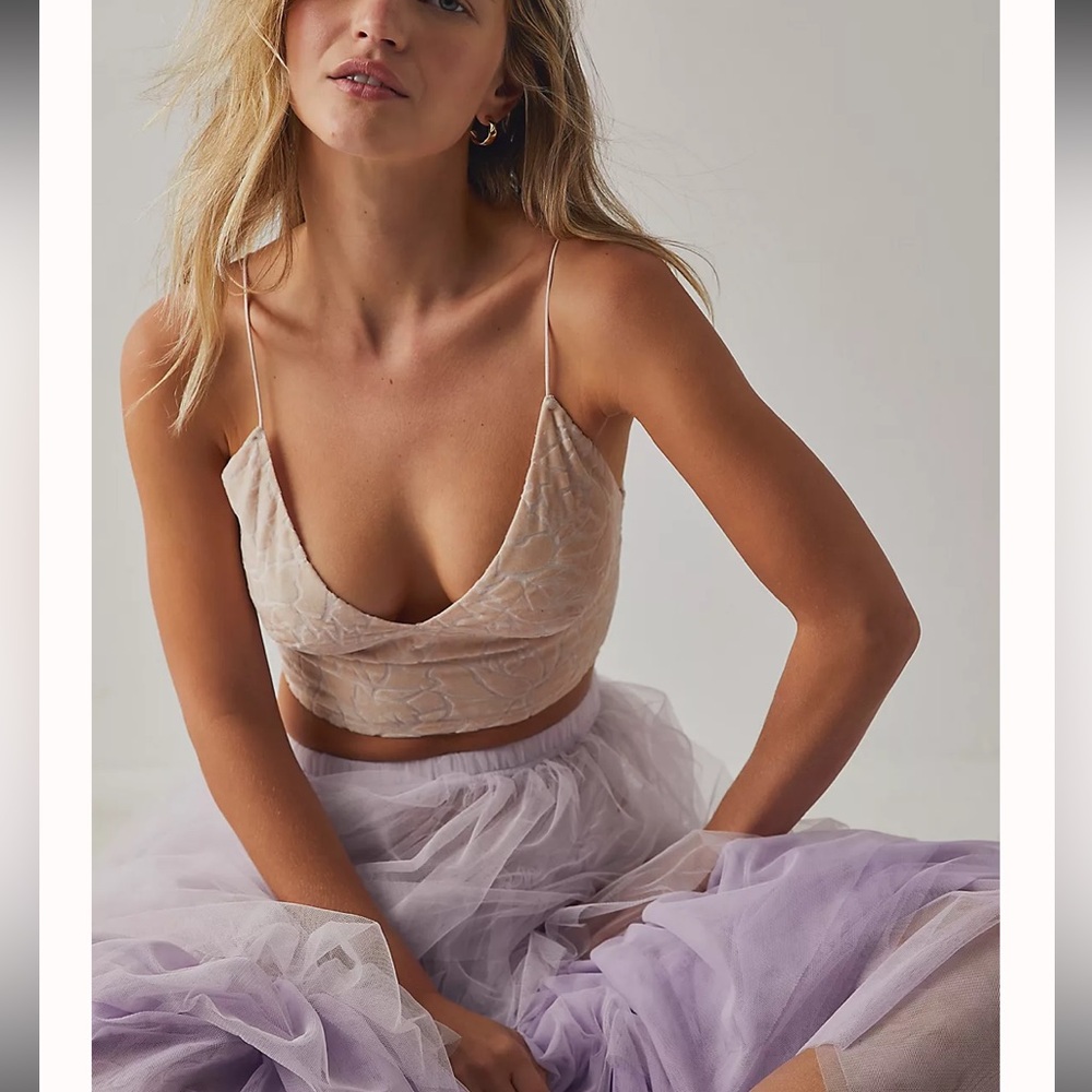 Free People Beige Lace Bralette